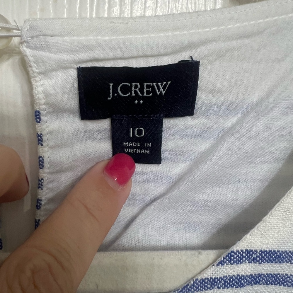 J crew Striped Blue and White Dress - Picture 2 of 3